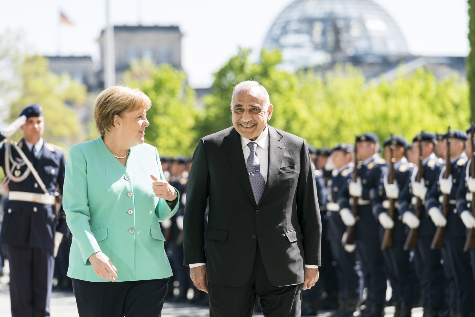 Die Kanzlerin empfängt Iraks Ministerpräsident Adel Abdul-Mahdi. Foto: Bundesregierung/Kugler